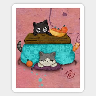 Futon kitties 2 Sticker